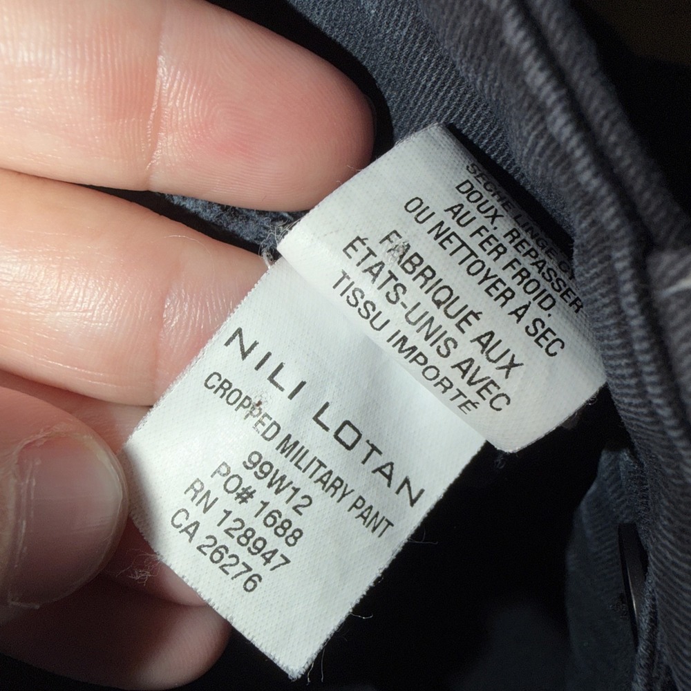 Nili Lotan Pants Womens Crop Military Twill Chino Zip Ankle Slim‎ Stretch USA 4 - Picture 6 of 8